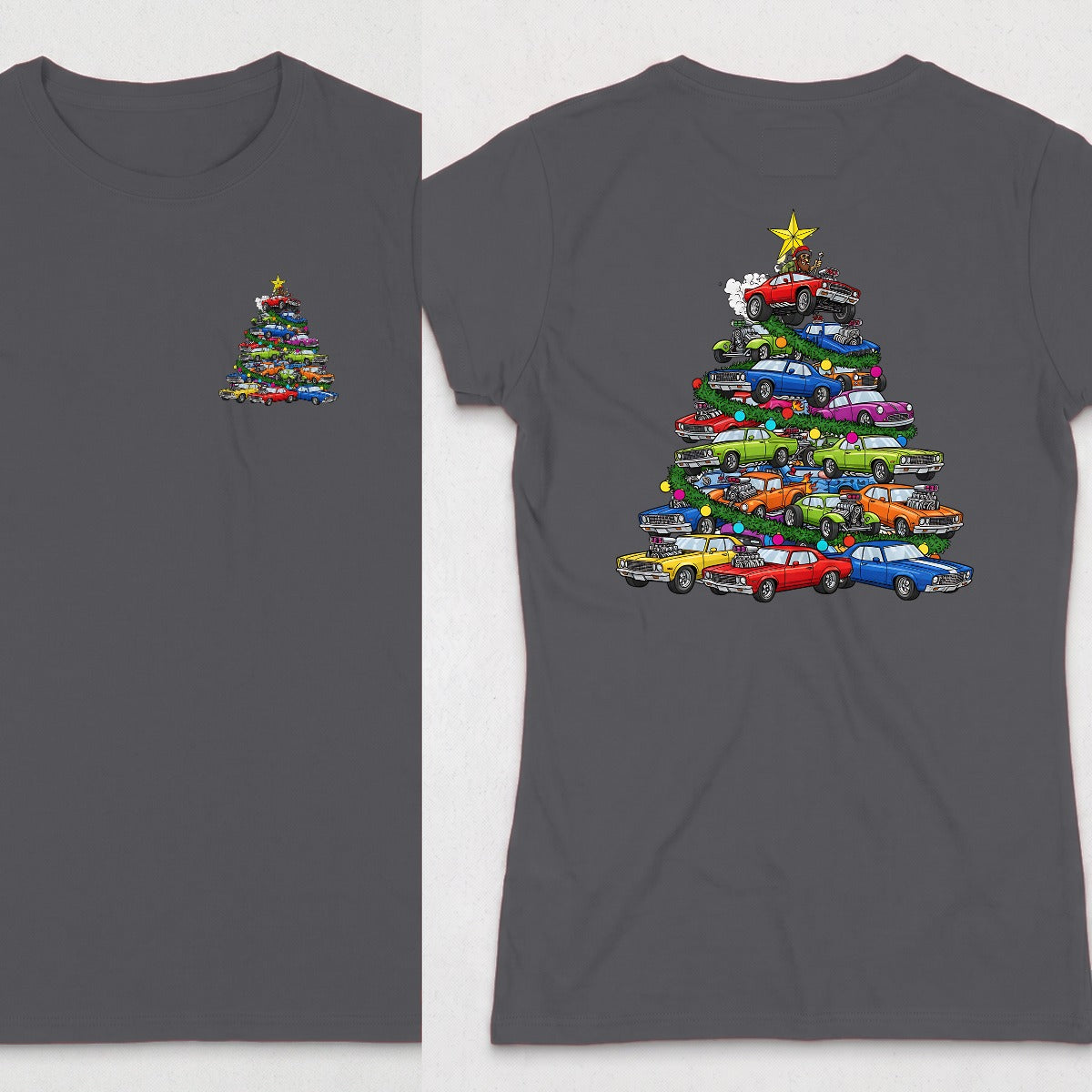 Dark Heather | Left Chest + Back