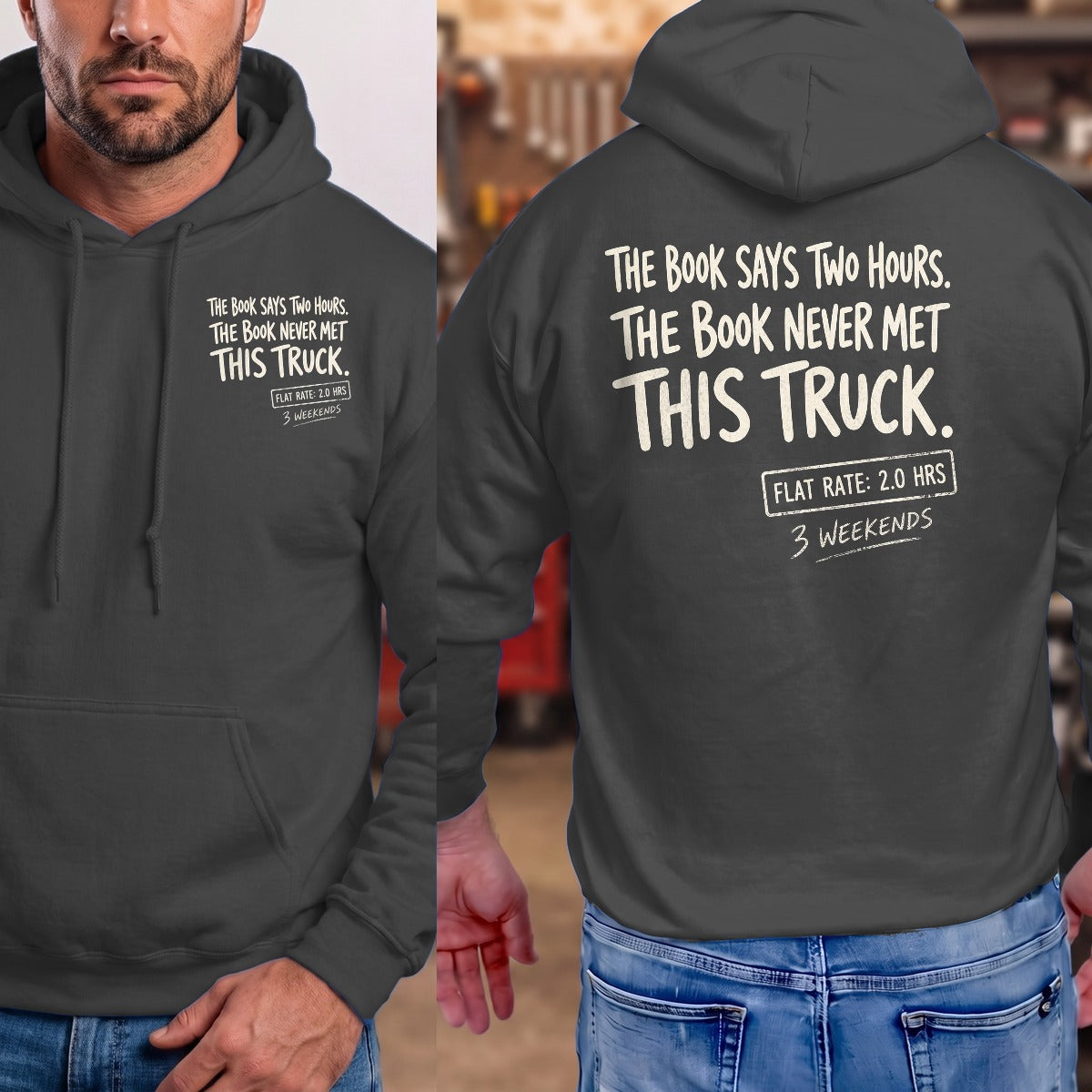 Dark Heather | Left Chest + Back