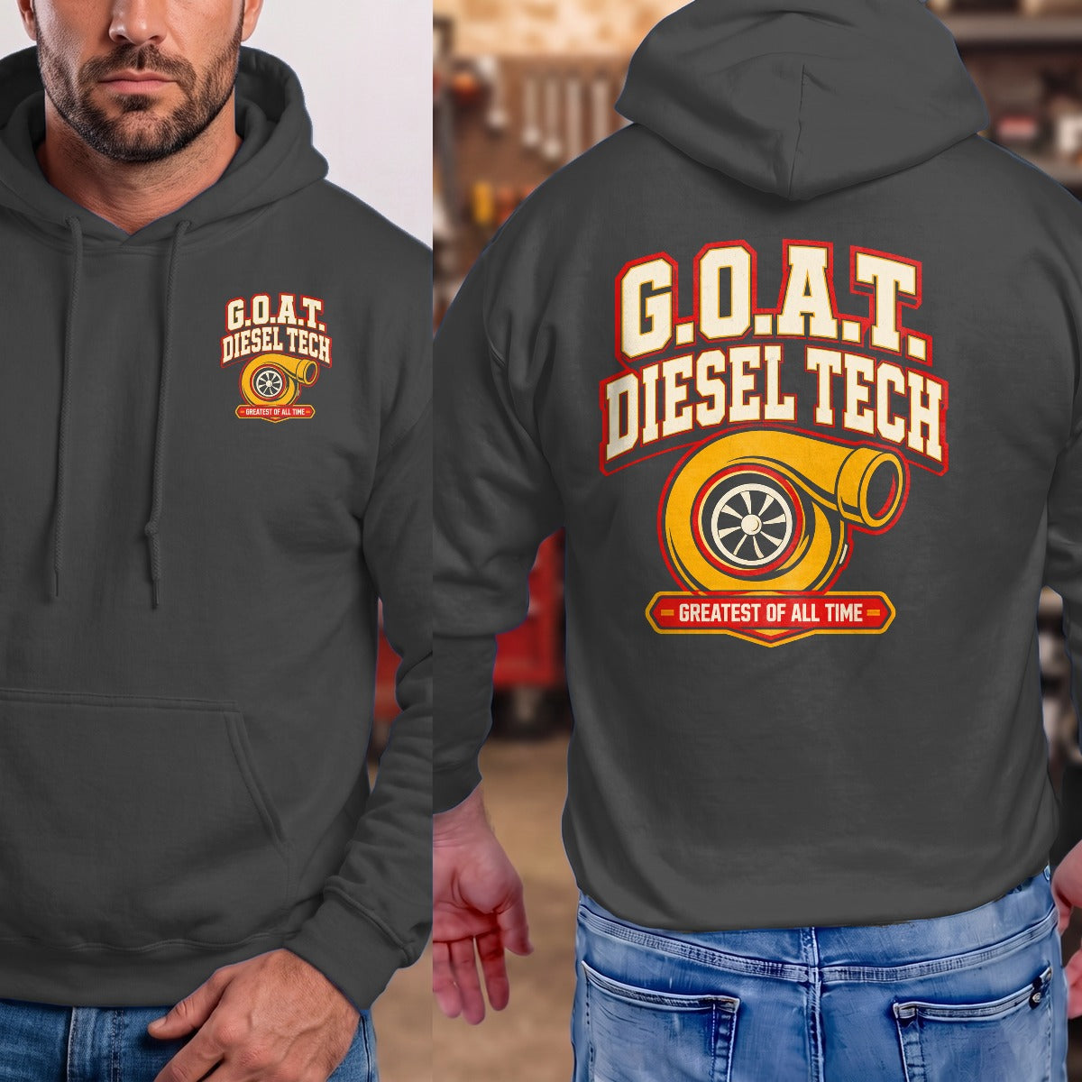 Dark Heather | Front & Back