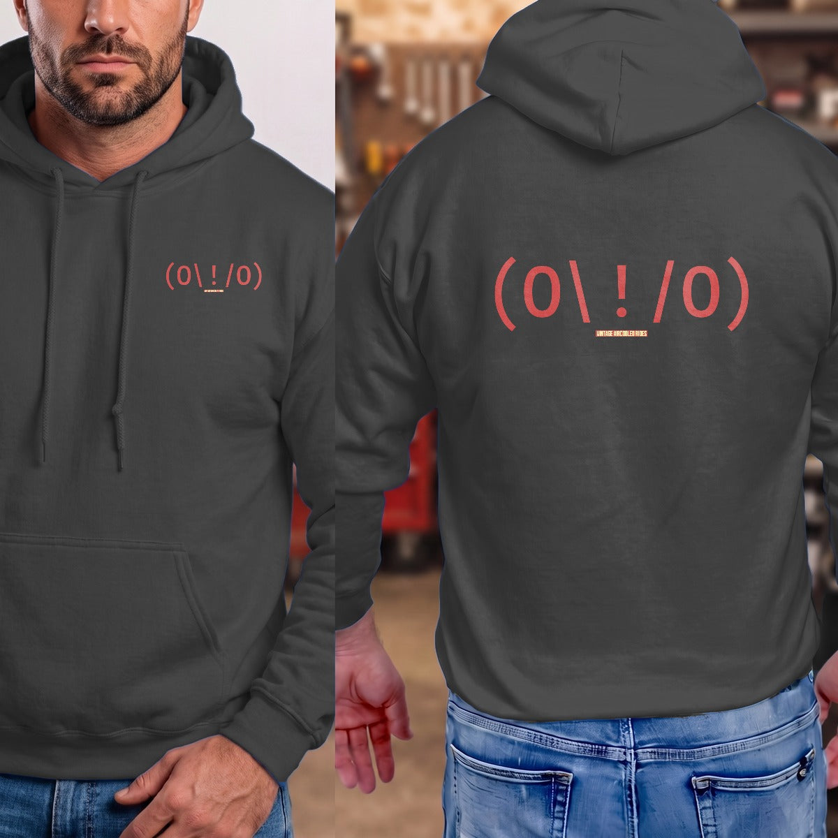 Dark Heather | Left Chest + Back