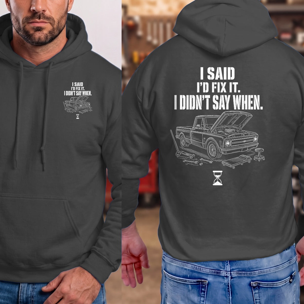 Dark Heather | Front & Back