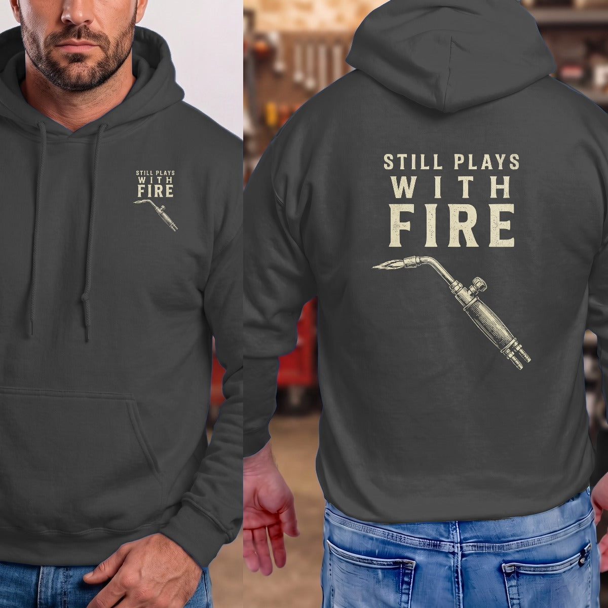 Dark Heather | Left Chest + Back