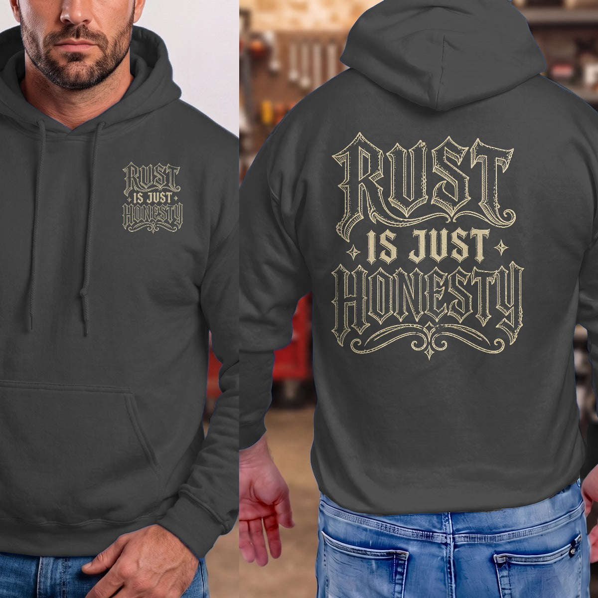 Dark Heather | Front & Back