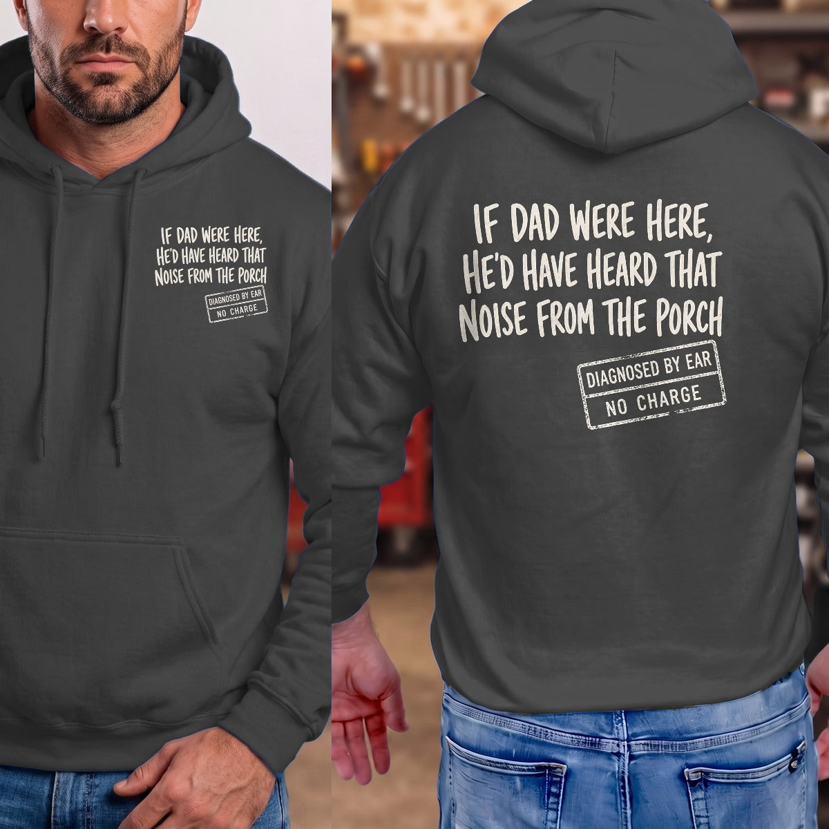 Dark Heather | Left Chest + Back