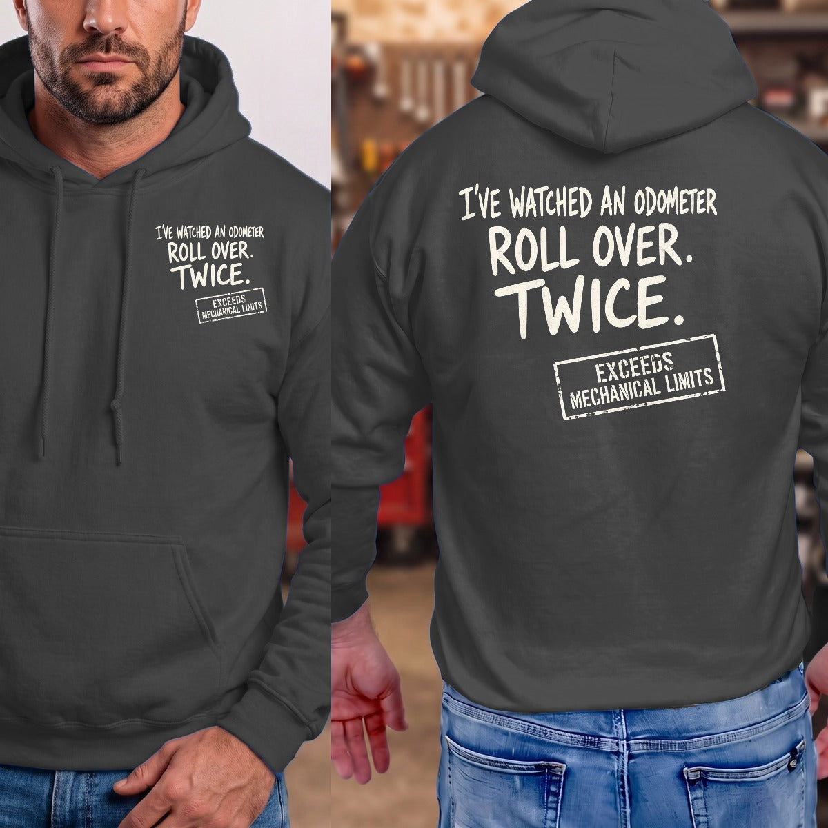 Dark Heather | Left Chest + Back