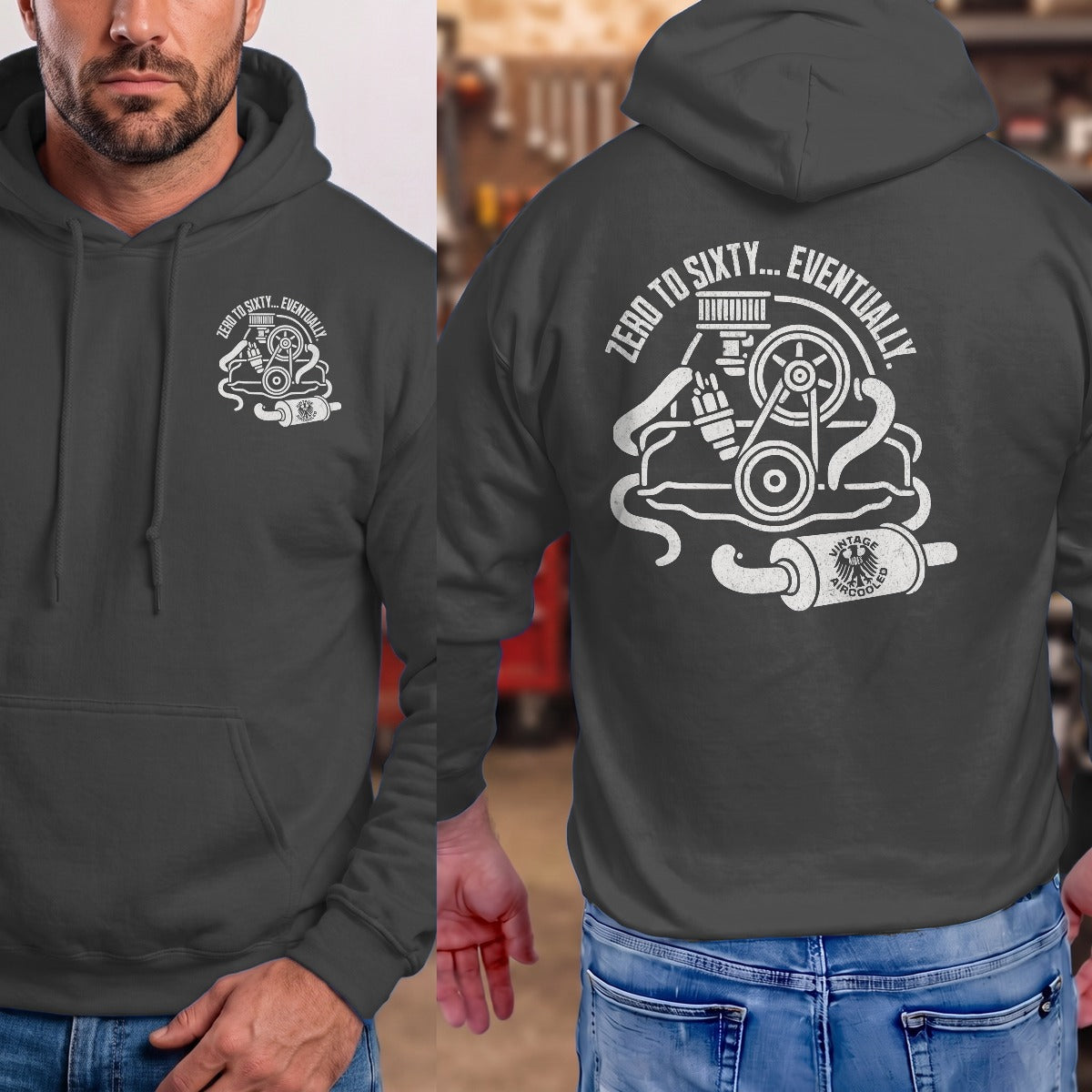 Dark Heather | Left Chest + Back