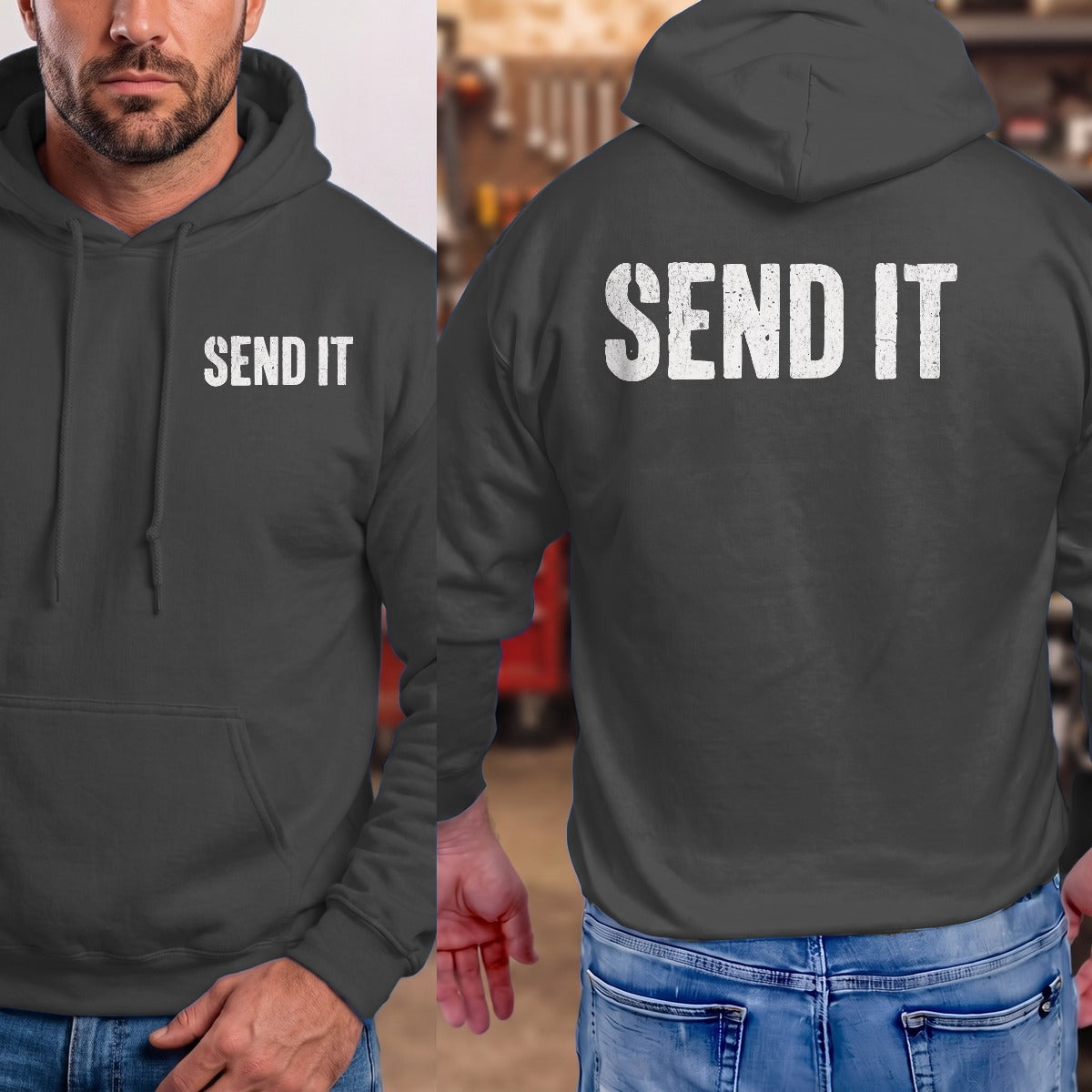 Dark Heather | Front & Back