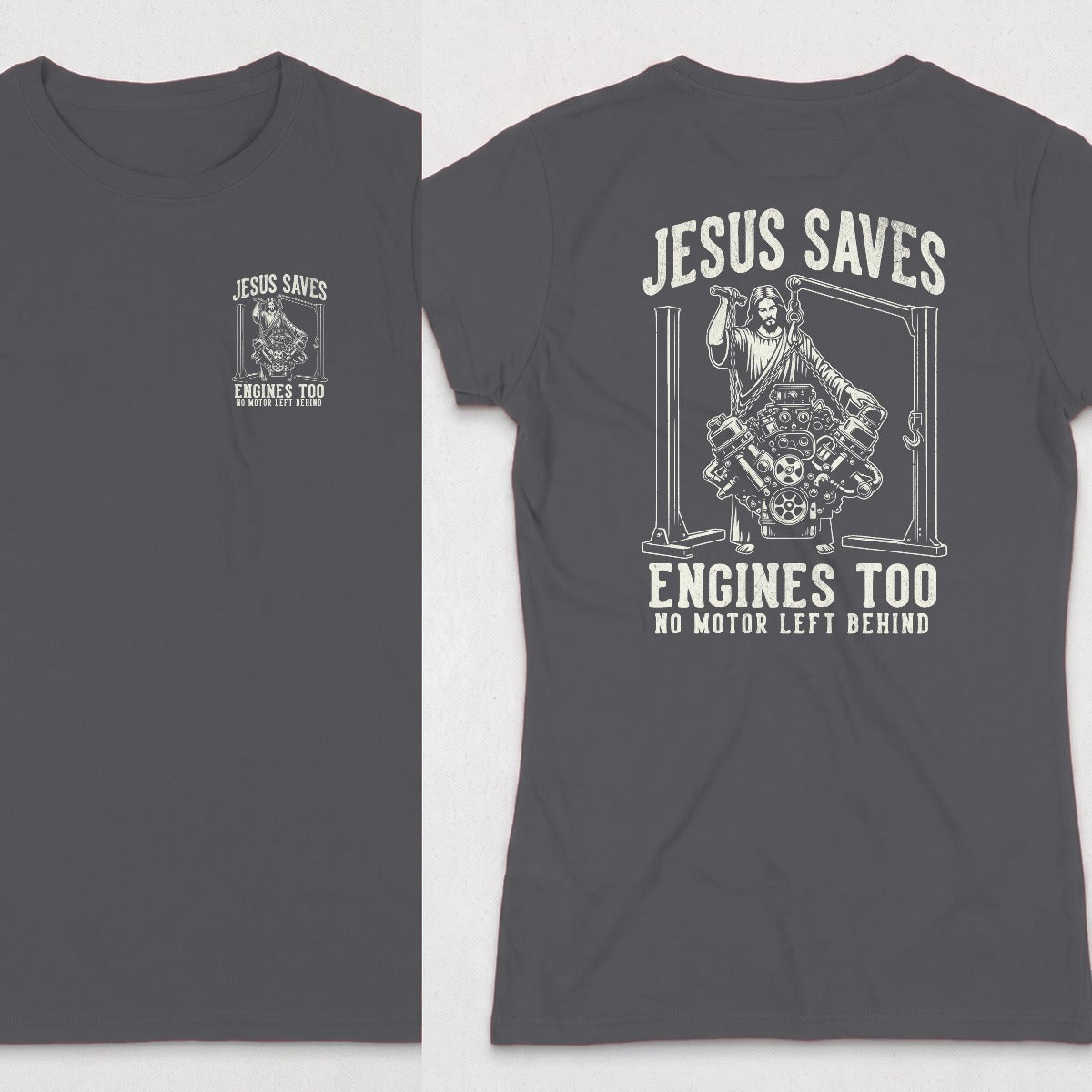 Dark Heather | Left Chest + Back