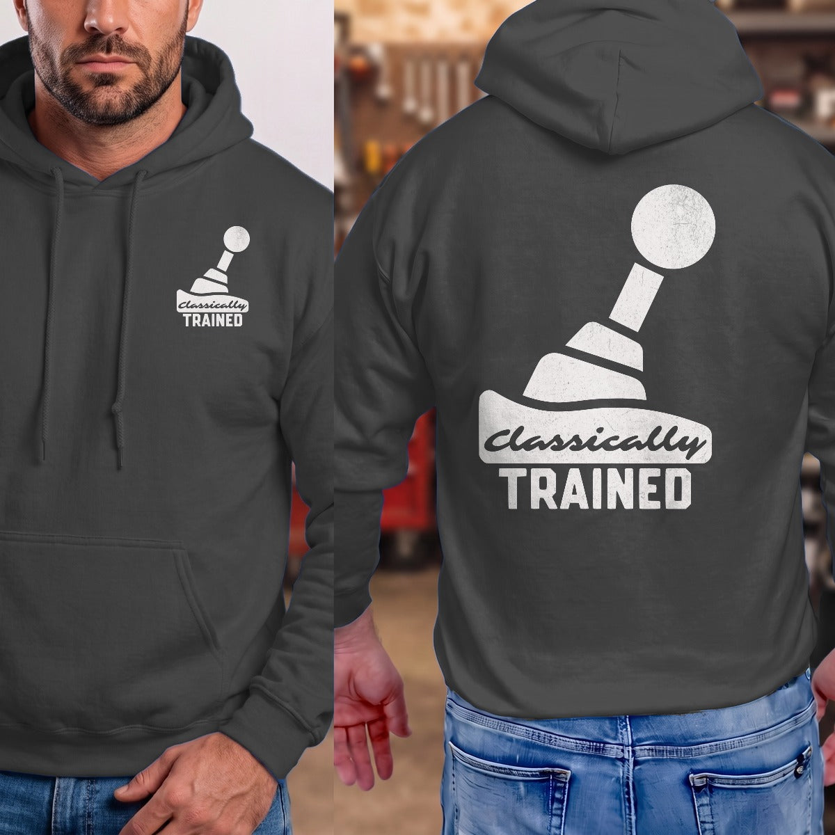 Dark Heather | Left Chest + Back