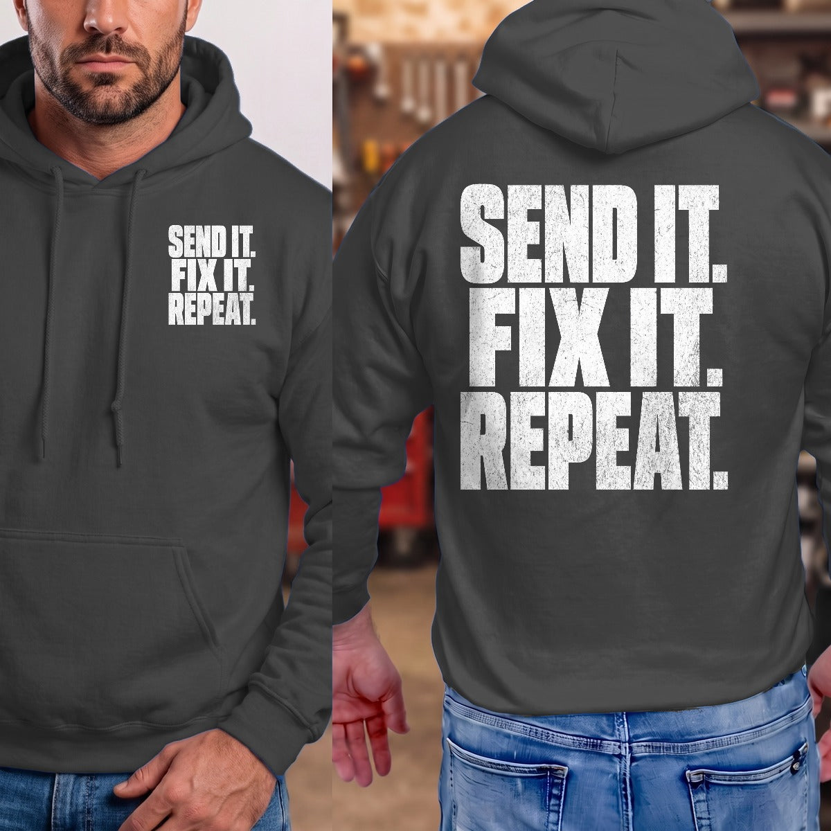 Dark Heather | Front & Back