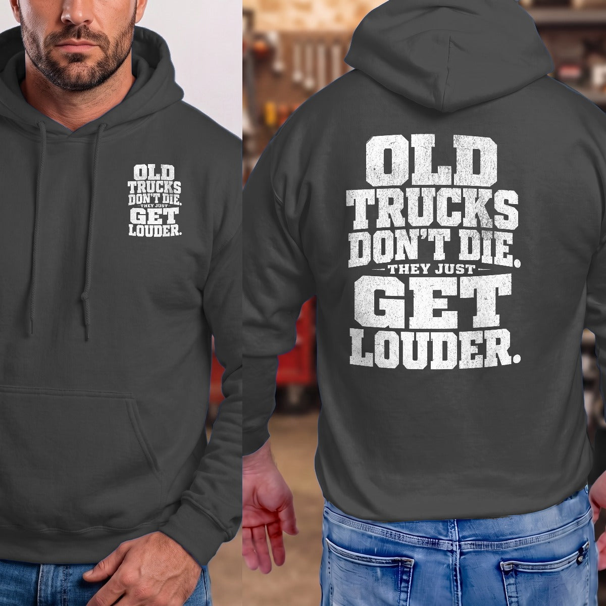 Dark Heather | Front & Back