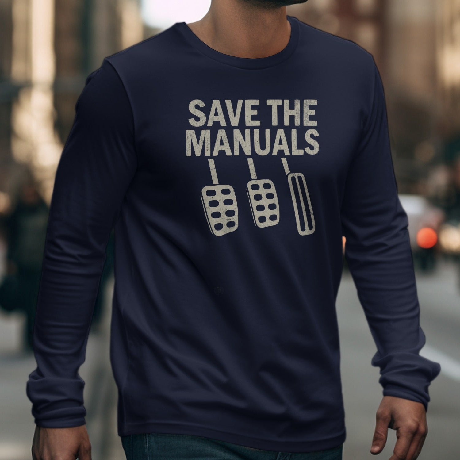 Save the Manuals Long Sleeve Shirt for Car Enthusiasts