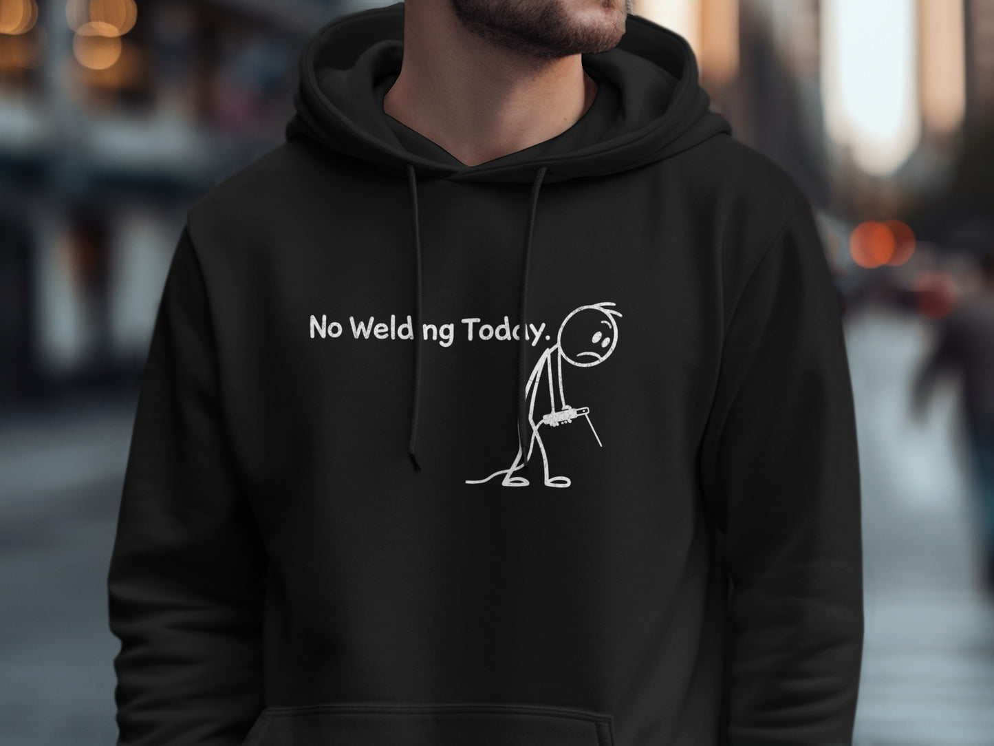 No Welding Today Cartoon Design Hoodie for Funny Style