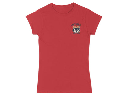 Red t-shirt with Route 66 Centennial logo and text.