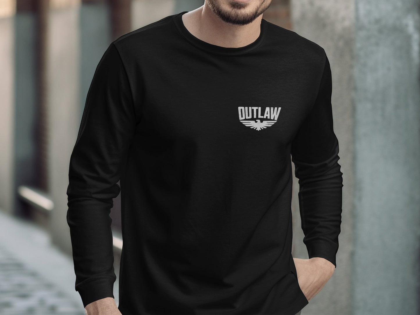 Outlaw Logo Design on Classic Long Sleeve Shirt product