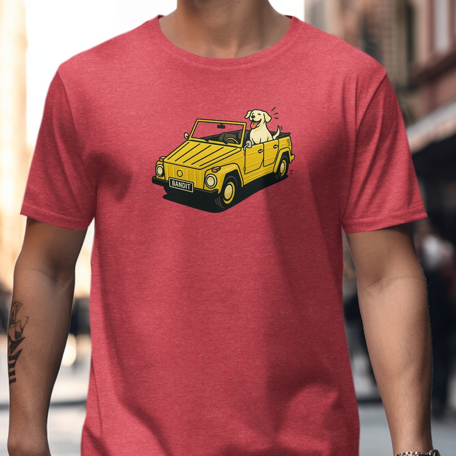 Fun Dog Driving a Car Graphic T-shirt product