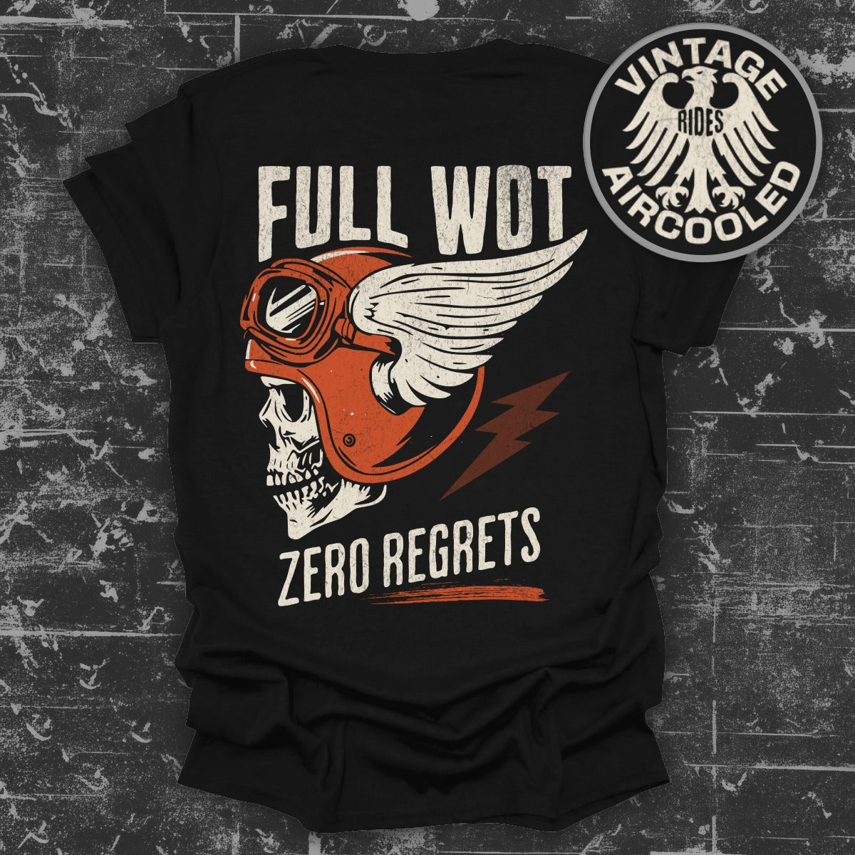 Full WOT Zero Regrets Skull Graphic T-Shirt product type
