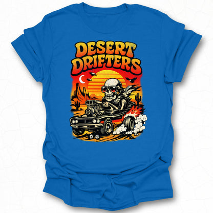 Desert Drifters Skeleton Car Graphic T-Shirt