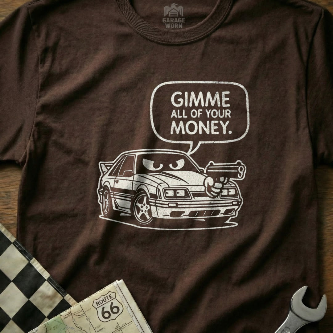 Gimme All of Your Money Car Design Graphic Tee