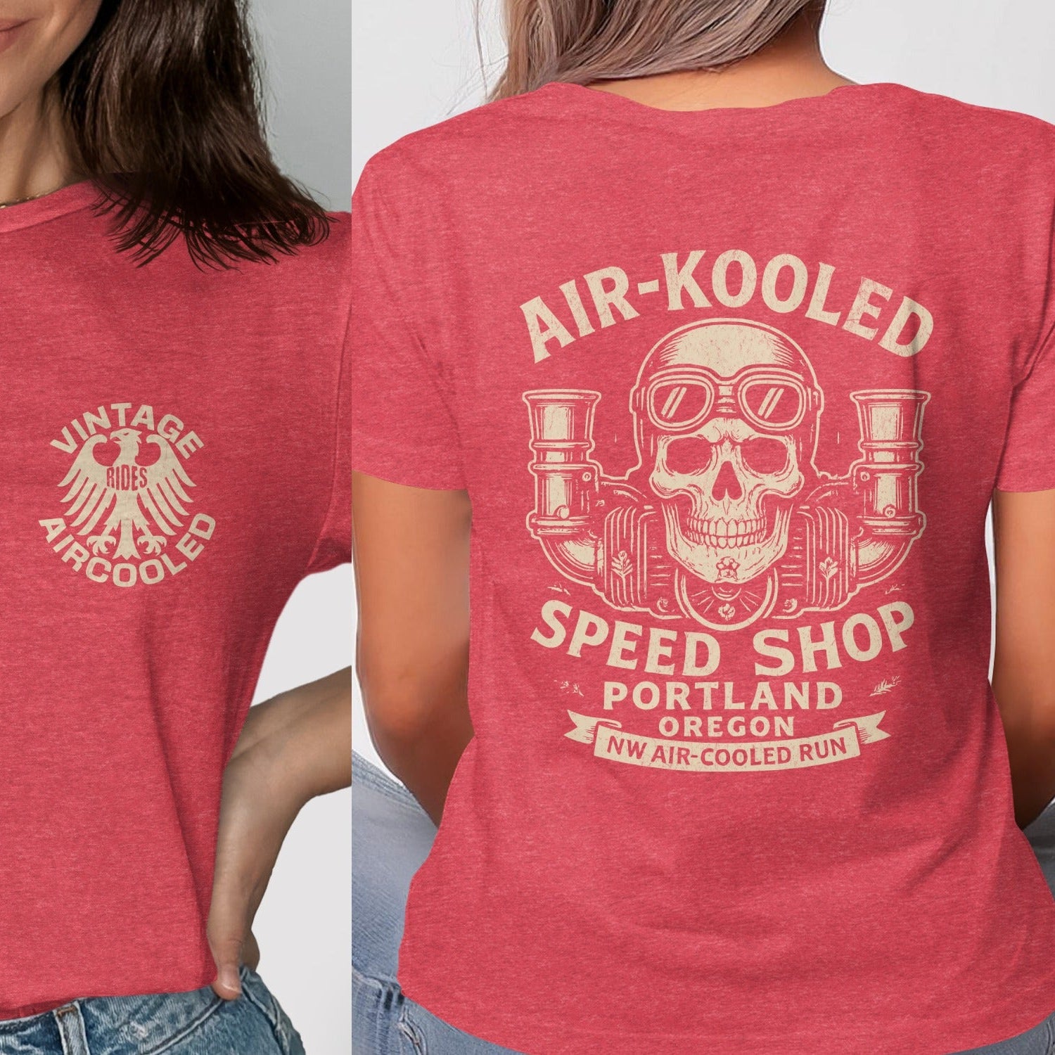 Vintage Aircooled Speed Shop Red T-Shirt product type