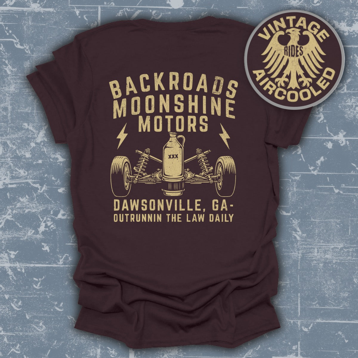 Backroads Moonshine Motors Vintage T-shirt