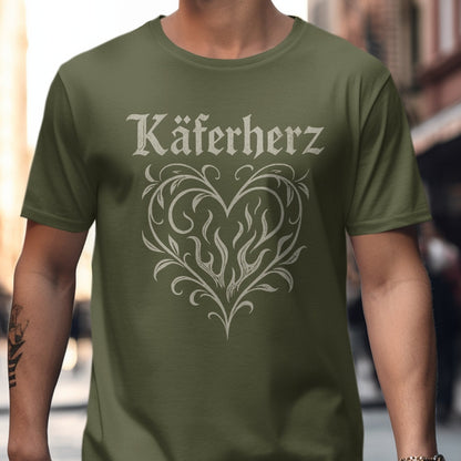 Käferherz Heart Design Olive Green T-Shirt product type