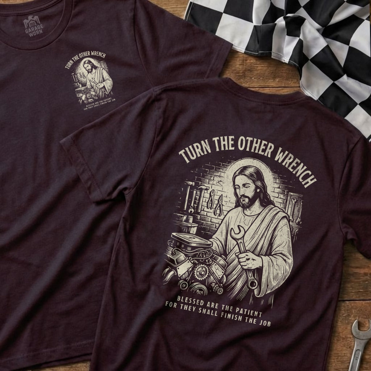 Turn The Other Wrench Jesus Mechanic Garage Work Product Type
