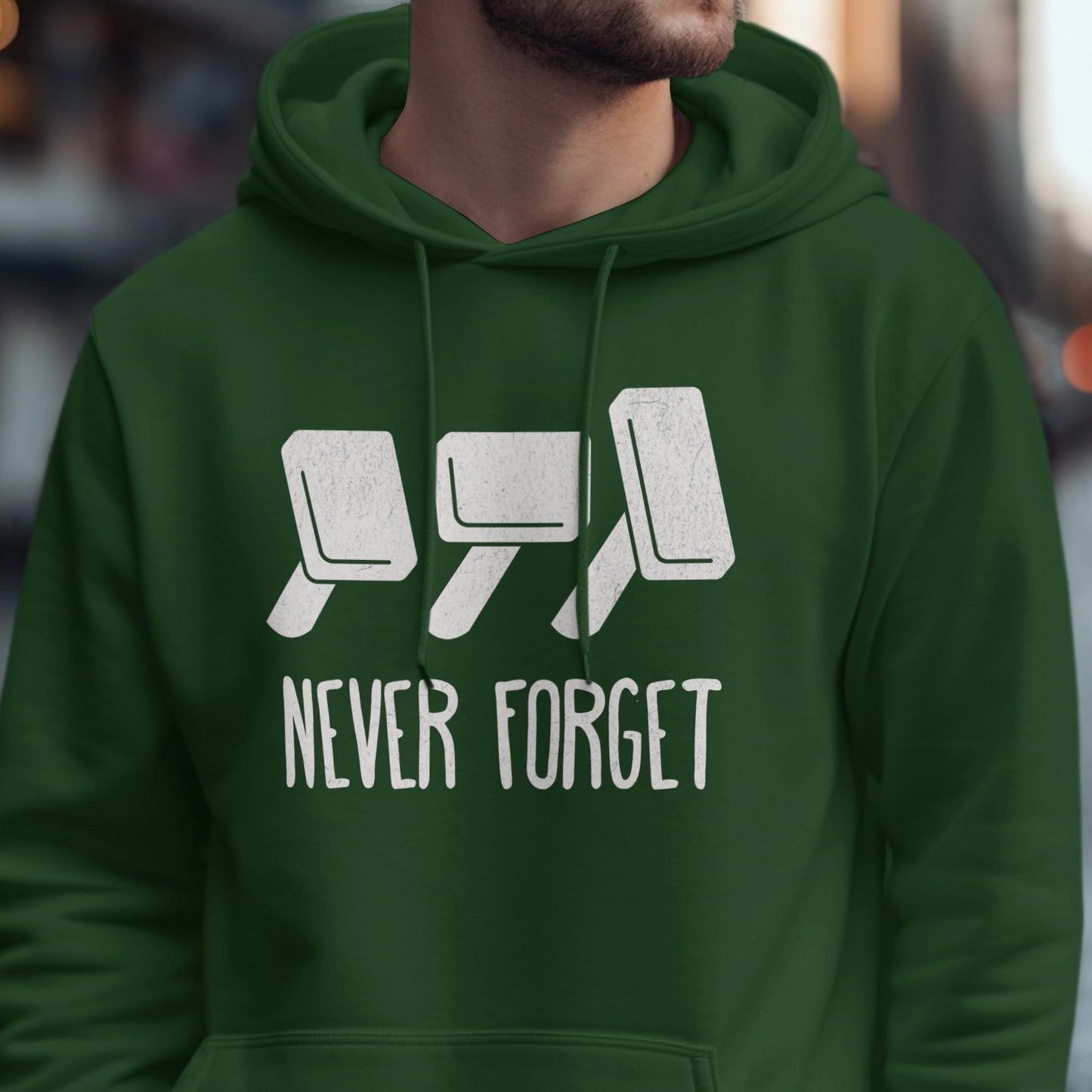 Retro Floppy Disk Never Forget Design Hoodie