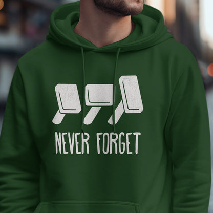 Retro Floppy Disk Never Forget Design Hoodie