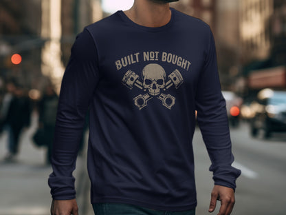 Built Not Bought Skull and Pistons Graphic Shirt