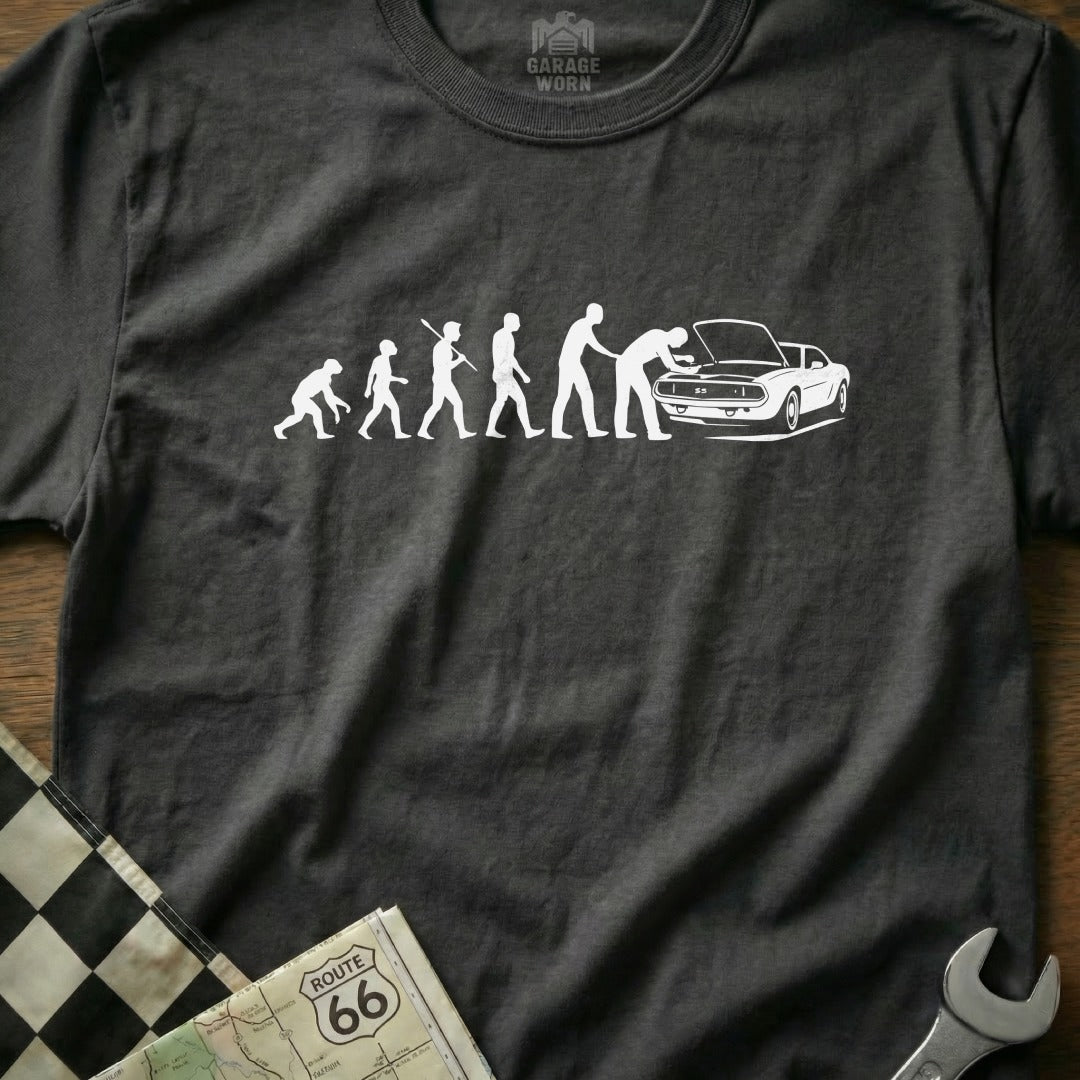 Evolution of Man to Mechanic Graphic T-Shirt Product