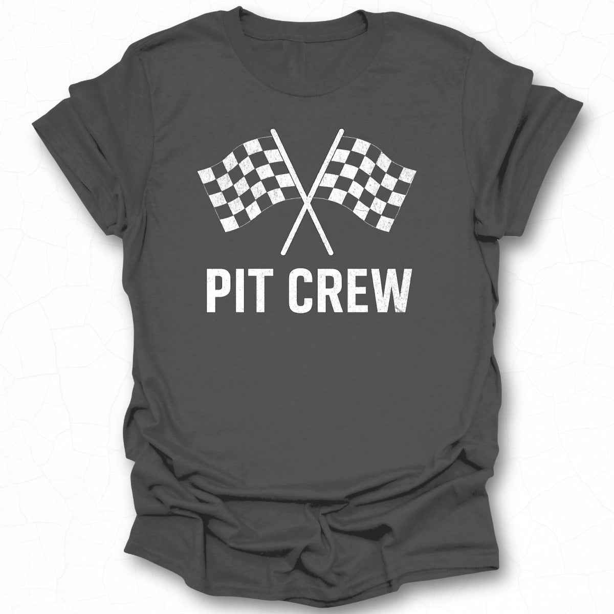 Pit Crew Racing Checkered Flag Graphic T-Shirt