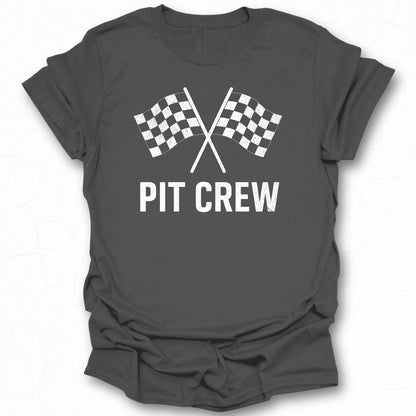 Pit Crew Racing Checkered Flag Graphic T-Shirt