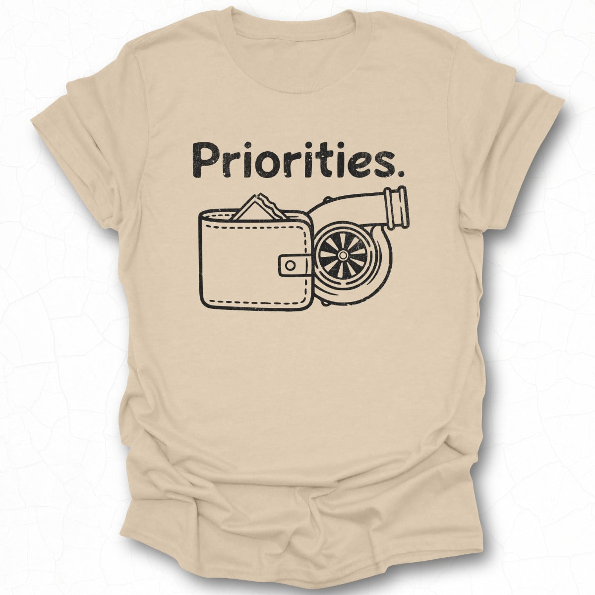Priorities Graphic T-Shirt with Wallet and Turbo Design