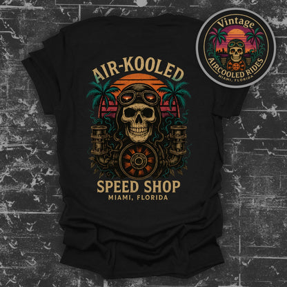 Vintage Aircooled Rides Skull Graphic T-Shirt