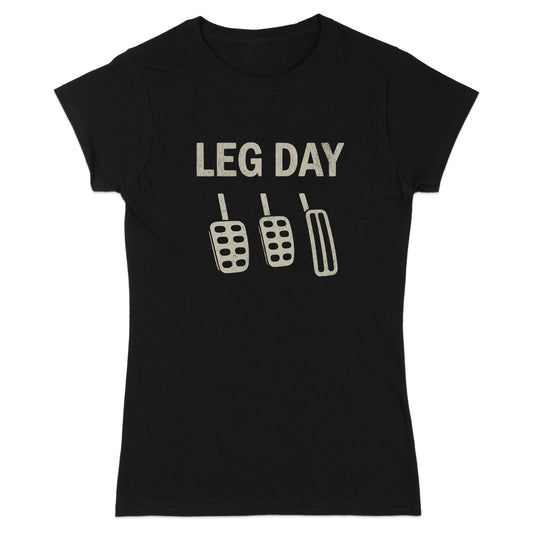 Leg Day Graphic Tee with Car Parts Design Shirt