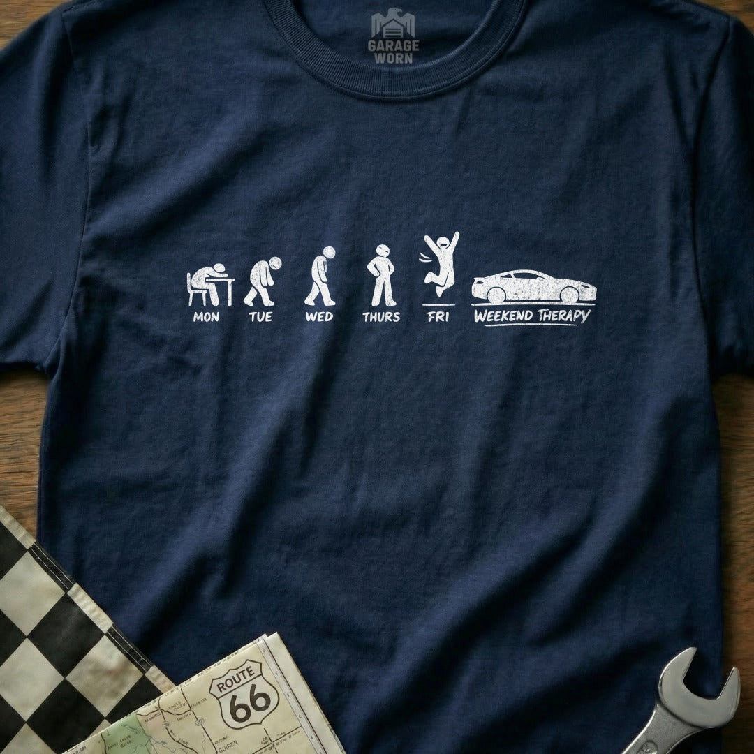 Weekend Therapy Evolution of Week Design Shirt