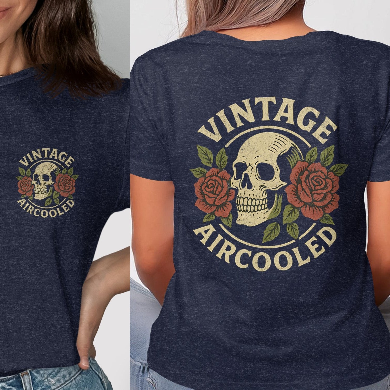 Vintage Aircooled Skull Graphic Tee Shirt product type