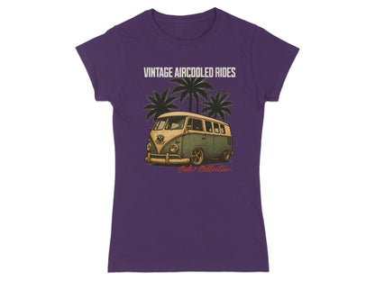 Purple t-shirt with vintage aircooled van, palm trees, and "Cali Collection" text.