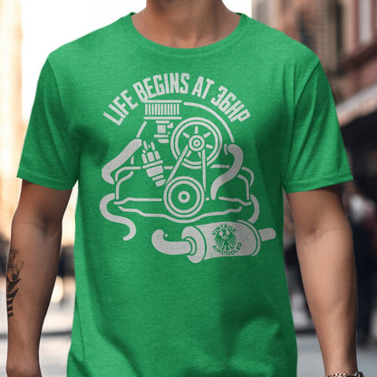 Life Begins at 36HP Graphic T-shirt product type