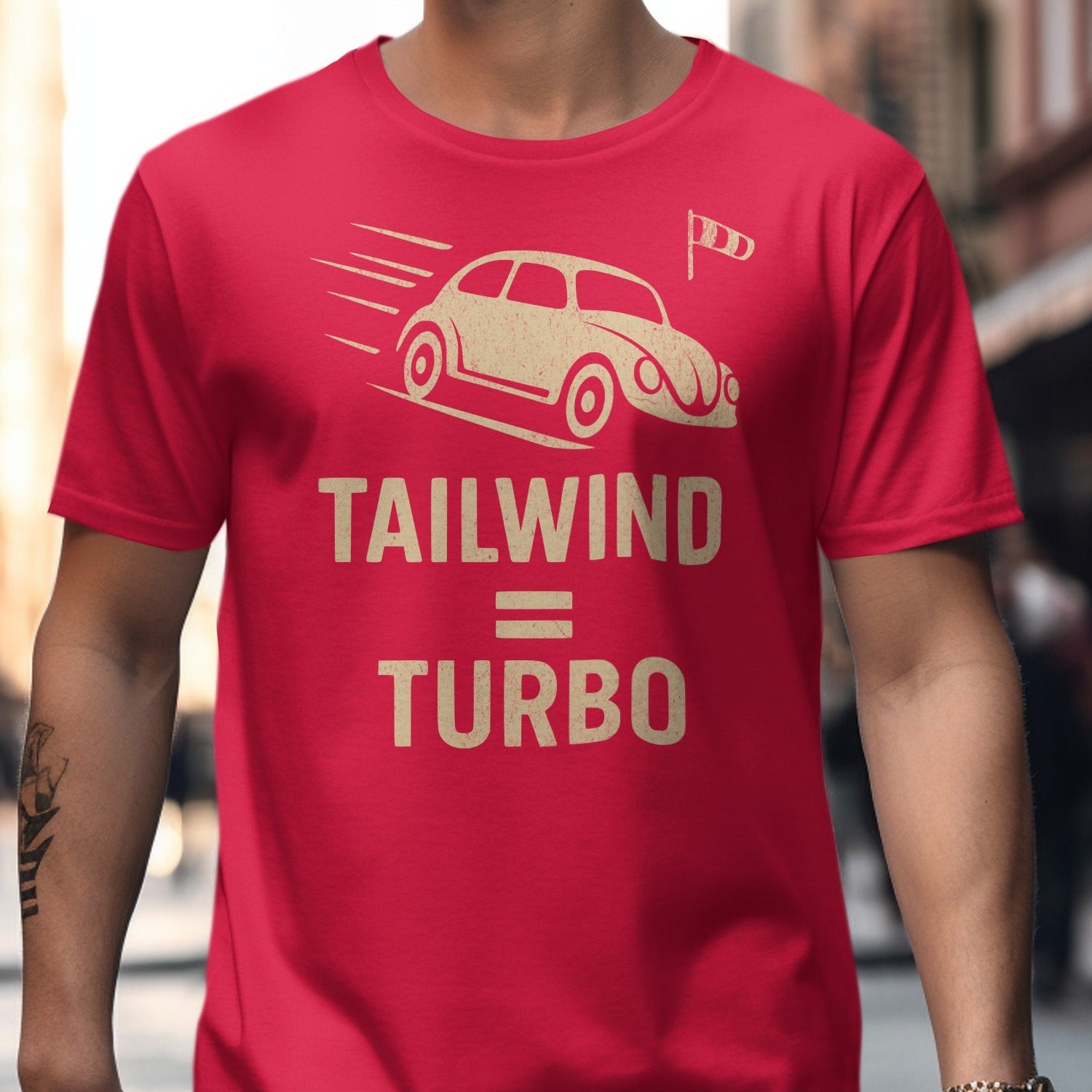 Tailwind Equals Turbo Red Car Enthusiast T-Shirt Product Type
