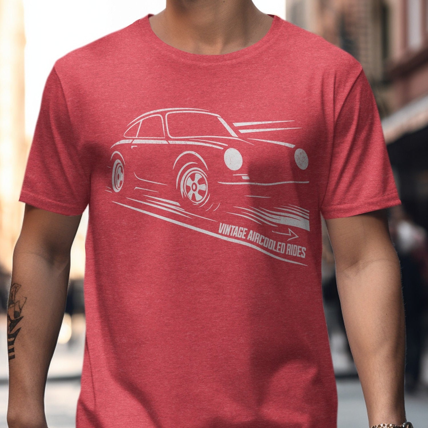 Vintage Aircooled Rides Red Graphic Tee product