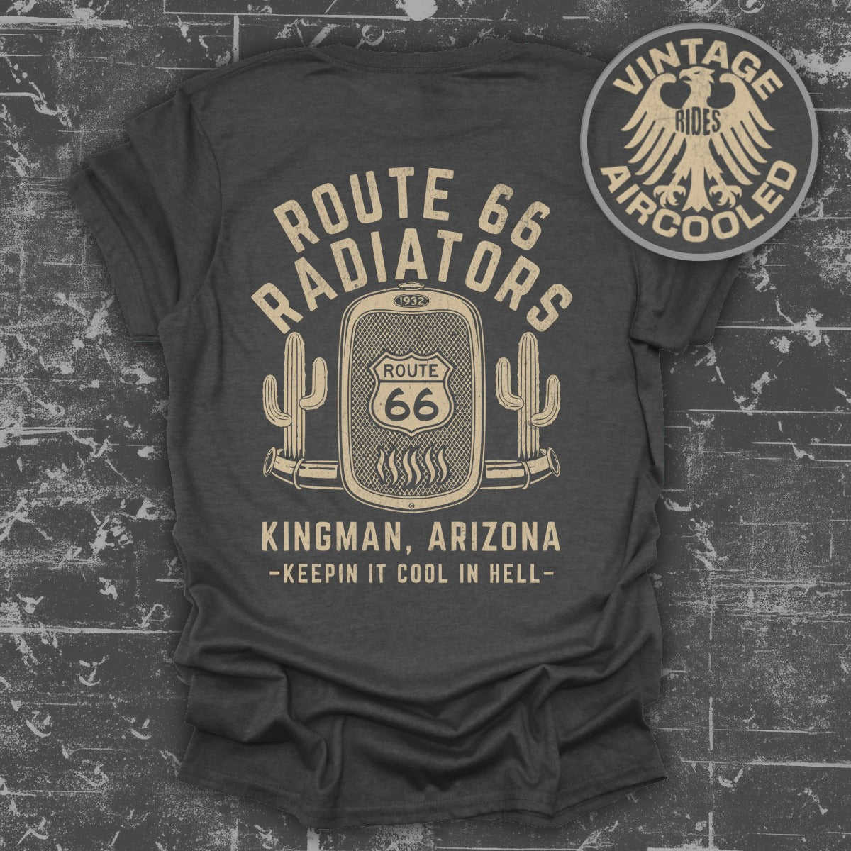 Route 66 Radiators Graphic Kingman Arizona T-Shirt