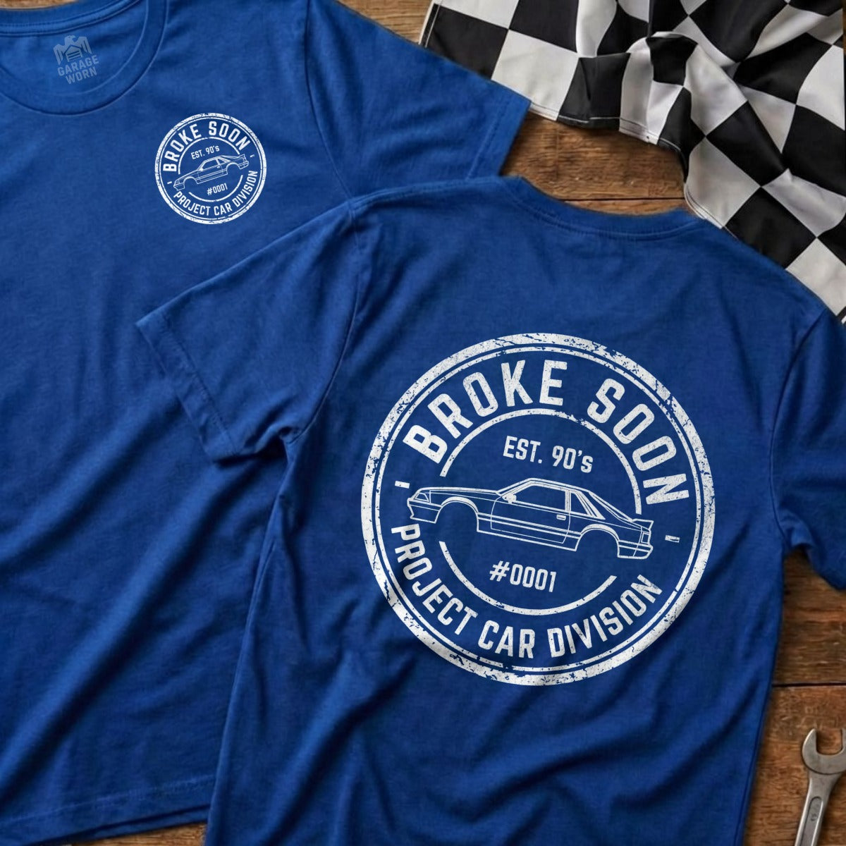 Broke Soon Project Car Division Custom Graphic Tee