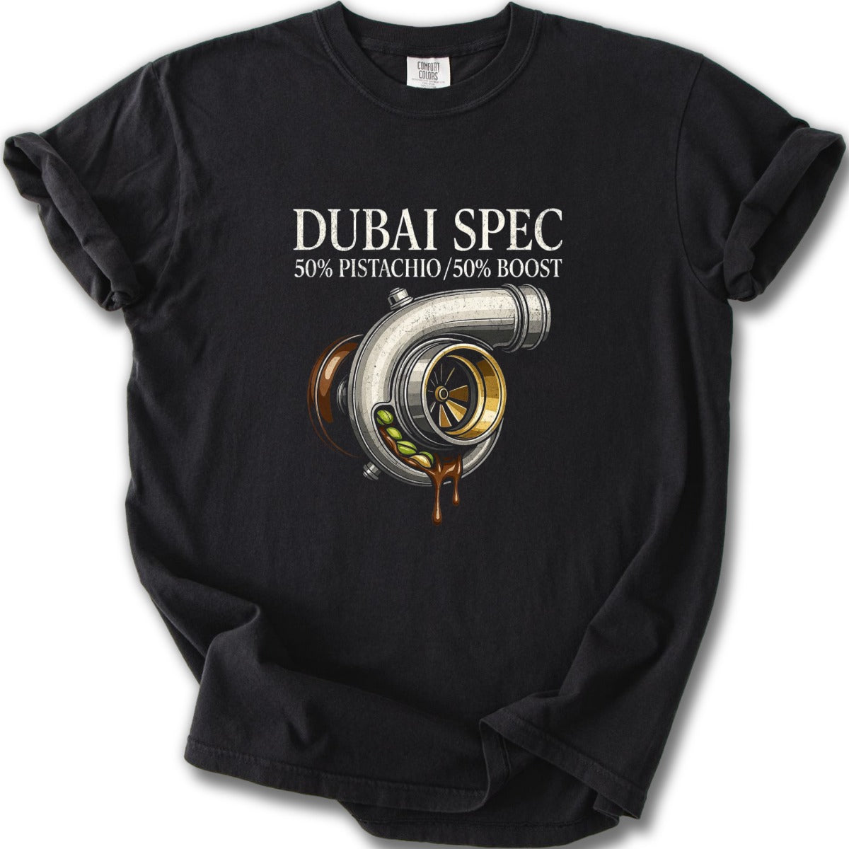 Dubai Spec 50% Pistachio 50% Boost Graphic T-Shirt