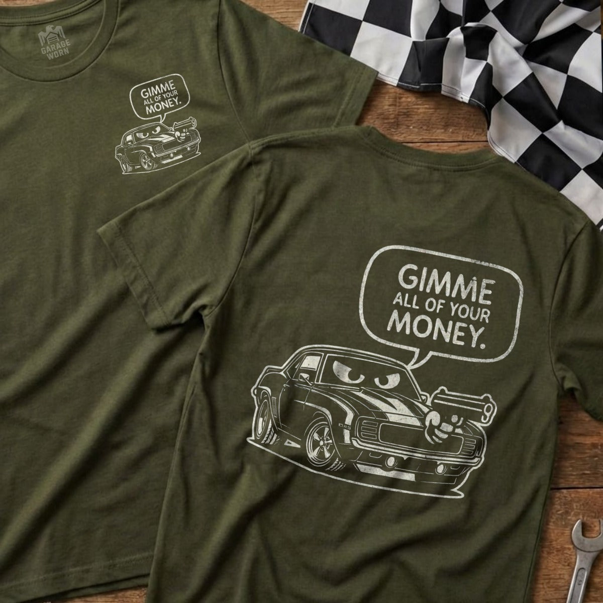 Gimme All Of Your Money Muscle Car Graphic T-Shirt