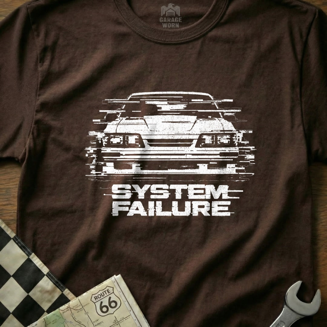 System Failure Distressed Car Graphic T-Shirt Product