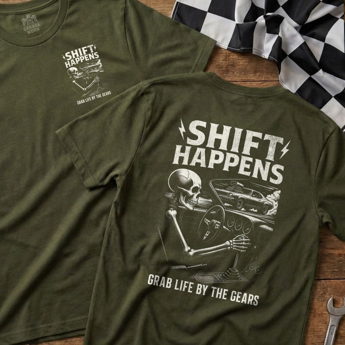 Shift Happens Grab Life by the Gears T-shirt