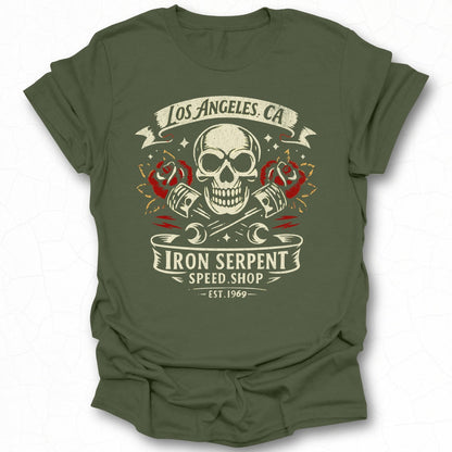 Los Angeles CA Iron Serpent Speed Shop Est 1969 shirt