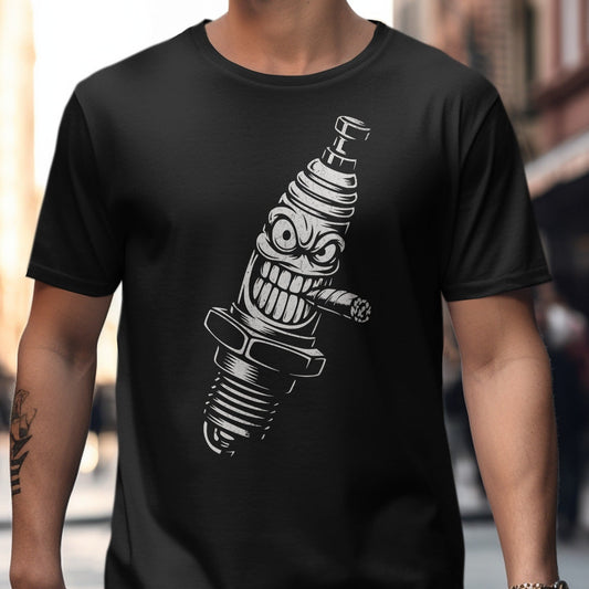 Spark Plug with Angry Face Art T-Shirt product